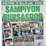 Bursaspor şampiyonluk - gazete haberi